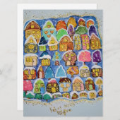 Winter village feiertagskarte (Vorne/Hinten)