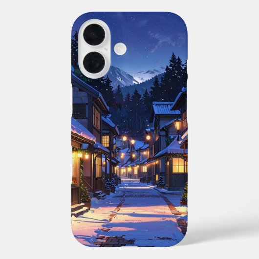 Winter Village Glow Case-Mate iPhone Hülle (Rückseite)