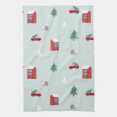 Winter Village Kitchen Towel - Christmas Gift Geschirrtuch (Vertikal)