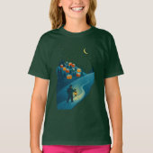 Winter Village Lantern Walk Night Scene Girls' T-S T-Shirt (Vorderseite)