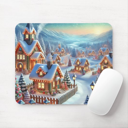 Winter Village Mousepad Geschenk (Mit Mouse)