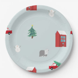 Winter Village Pappteller