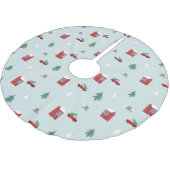 Winter Village Polyester Weihnachtsbaumdecke (Schrägansicht)