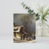 Winter Village Scene - Winterliche Dorszene Postkarte (Stehend Vorderseite)