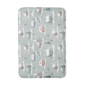 Winter Village Snow Scene Muster Badematte (Vorderseite Vertikal)