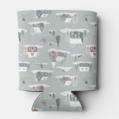 Winter Village Snow Scene Muster Dosenkühler (Rückseite)