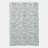 Winter Village Snow Scene Muster Geschirrtuch (Vertikal)