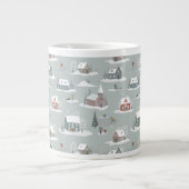 Winter Village Snow Scene Muster Jumbo-Tasse (Vorderseite)
