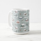 Winter Village Snow Scene Muster Kaffeetasse (Vorderseite Links)