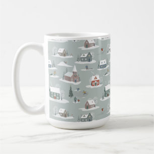 Winter Village Snow Scene Muster Kaffeetasse