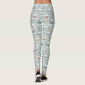 Winter Village Snow Scene Muster Leggings (Rückseite)