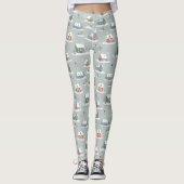 Winter Village Snow Scene Muster Leggings (Vorderseite)