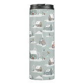 Winter Village Snow Scene Muster Thermosbecher (Rückseite)