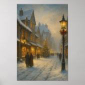 Winter Village Street Cozy Christmas Town Poster (Vorne)