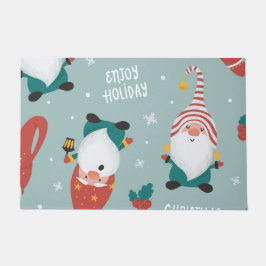 Winter Village Szene frohe Weihnachten, Neues Jahr Fußmatte