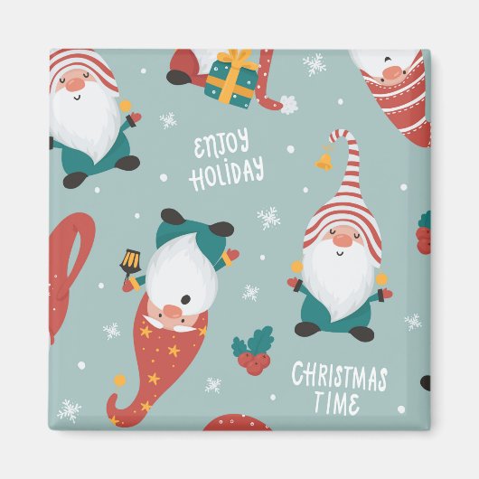 Winter Village Szene frohe Weihnachten, Neues Jahr Magnet (Vorne)