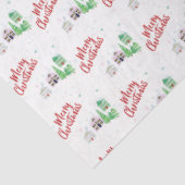 Winter Village Szene Frohe Weihnachten Seidenpapier (Ausschnitt)