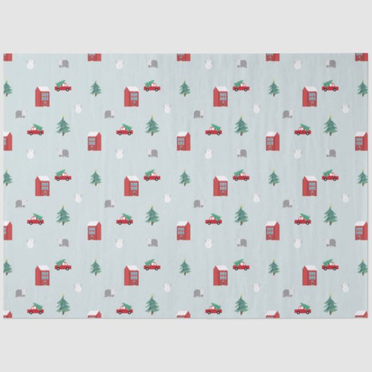 Winter Village Tissue Paper - Christmas Gift Seidenpapier (Vorderseite)