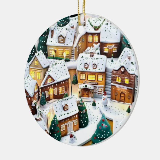 Winter Village Wonderland Rund Acrylic Ornament (Links)