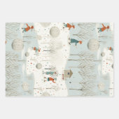 Winter Vintag Blue Set 3 Geschenkpapier Set (Vorderseite 3)