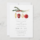 Winter Vintage Wasserfarben Foto Hochzeit Einladung (Vorderseite)