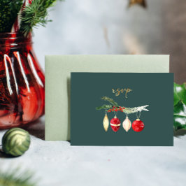 Winter Vintage Wasserfarben-Ornament Hochzeit RSVP Einladung