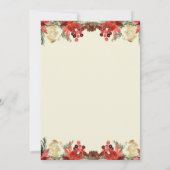 Winter Vintage Weihnachts Burgund Hochzeit Flyer Einladung (Rückseite)