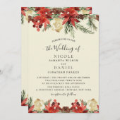 Winter Vintage Weihnachts Burgund Hochzeit Flyer Einladung (Vorne/Hinten)