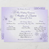 Winter-Violet-Snowflake-Hochzeitsprogramm Einladung (Vorne/Hinten)
