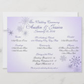 Winter-Violet-Snowflake-Hochzeitsprogramm Einladung (Vorderseite)