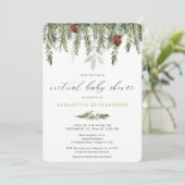 Winter Virtual Baby Dusche geschlechtsneutrale Pin Einladung (Stehend Vorderseite)