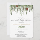 Winter Virtual Baby Dusche geschlechtsneutrale Pin Einladung (Vorderseite)