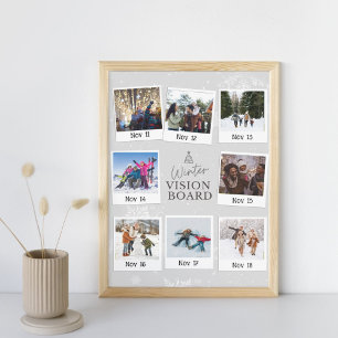 Winter-Vision-Board-Familienfoto mit Datum Fotoplatte