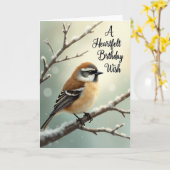 Winter-Vogel-Geburtstagskarte Karte (Gelbe Blume)