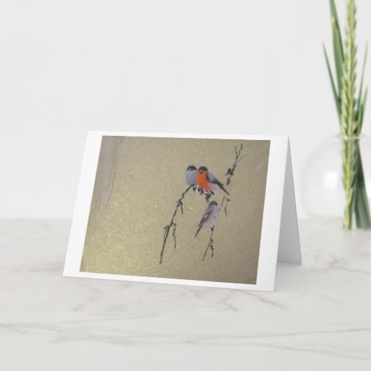 Winter-Vogel-Gold Feiertagskarte (Vorderseite)