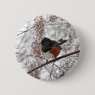Winter-Vogel im Schnee Button