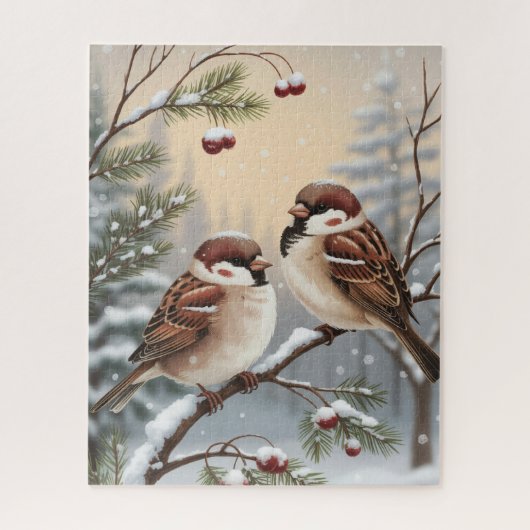 Winter-Vögel-Puzzle Puzzle (Vertikal)