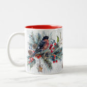 Winter-Vogel-Tasse Zweifarbige Tasse (Links)