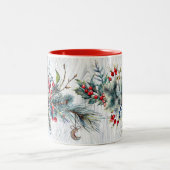 Winter-Vogel-Tasse Zweifarbige Tasse (Mittel)
