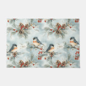 Winter-Vogelmuster mit Pinecones und Schnee Fußmatte (Vorderseite)
