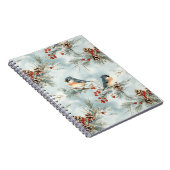 Winter-Vogelmuster mit Pinecones und Schnee Notizblock (Rechte Seite)