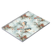 Winter-Vogelmuster mit Pinecones und Schnee Notizblock (Linke Seite)