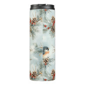 Winter-Vogelmuster mit Pinecones und Schnee Thermosbecher (Rückseite)