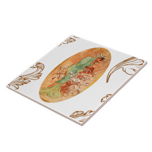 Winter von Alphonse Mucha Fliese