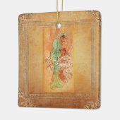 Winter von Alphonse Mucha Keramikornament (Links)
