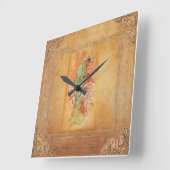 Winter von Alphonse Mucha Quadratische Wanduhr (Winkel)