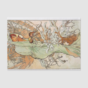 Winter von Alphonse Mucha Seidenpapier