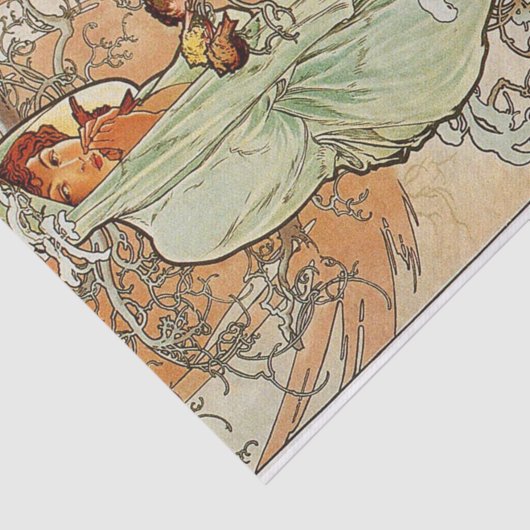 Winter von Alphonse Mucha Seidenpapier (Ausschnitt)