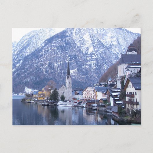 WINTER VON HALLSTATT ÖSTERREICH Postkarte (Vorderseite)