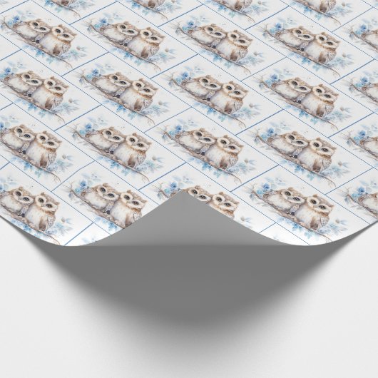 Winter-Wachtürme auf Zweig Geschenkpapier (Ecke)